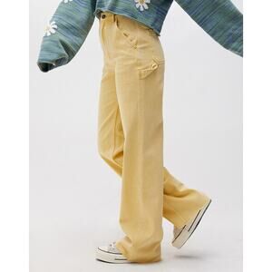 PACSUN Womens Ultra High Waisted Fitted Flare Denim Pants Raw Hem Honey Size 25